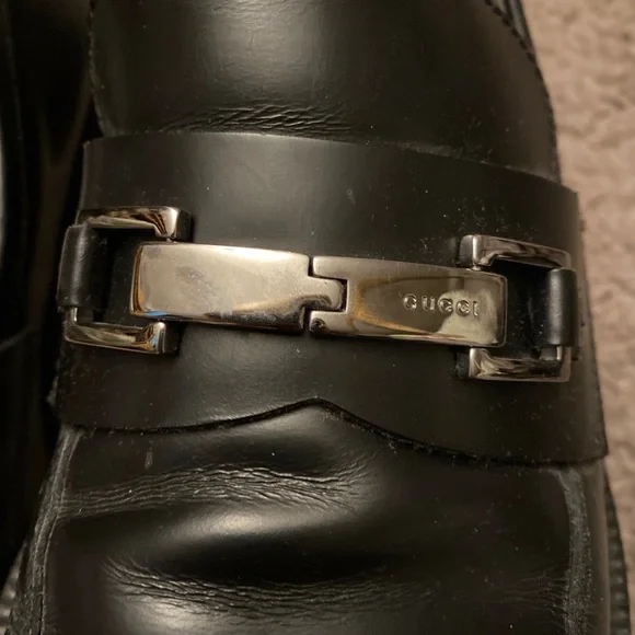 Vintage Gucci black leather horsebit loafers dress shoes size 8.5D (41.5)